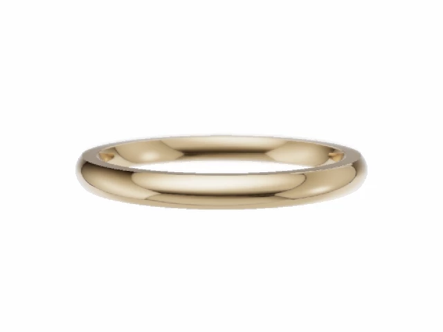 LUXURY 2.0mm.  Wide  Plain Polish Wedding Ring   100% Recycled, Hallmarked 18ct. Yellow Gold