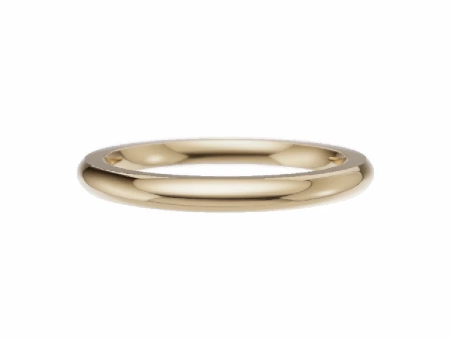 PREMIERE 2.0mm.  Wide  Plain Polish Wedding Ring   100% Recycled, Hallmarked 18ct. Yellow Gold