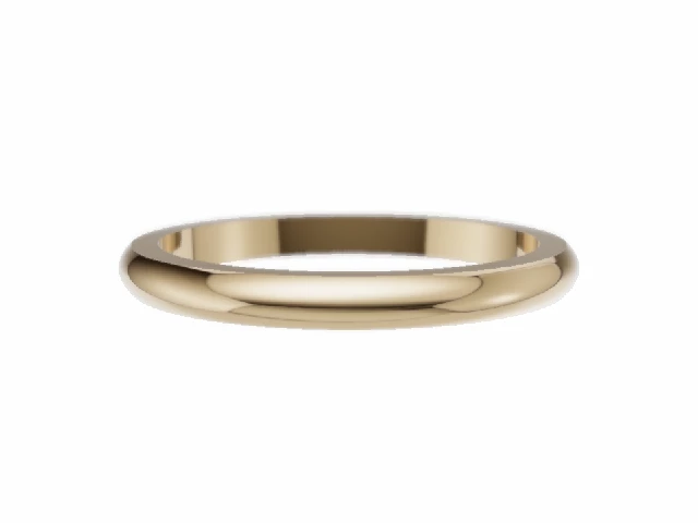 LUXURY 2.0mm.  Wide  Plain Polish Wedding Ring 100% Recycled, Hallmarked 18ct. Yellow Gold