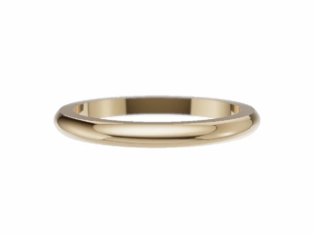 PREMIERE 2.0mm.  Wide  Plain Polish Wedding Ring 100% Recycled, Hallmarked 18ct. Yellow Gold