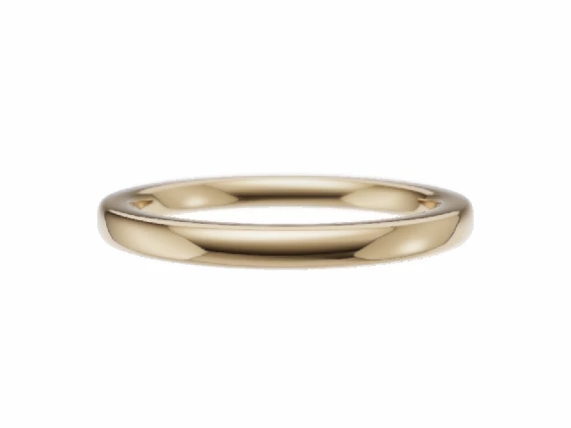 PREMIERE 2.0mm.  Wide  Plain Polish Soft-Court Wedding Ring   100% Recycled, Hallmarked 18ct. Yellow Gold