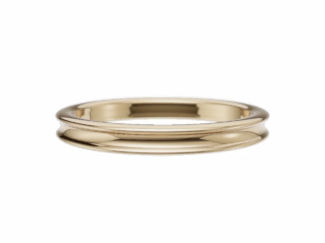 LUXURY 2.5mm.  Wide  Plain Polish Concave Wedding Ring   100% Recycled, Hallmarked 18ct. Yellow Gold