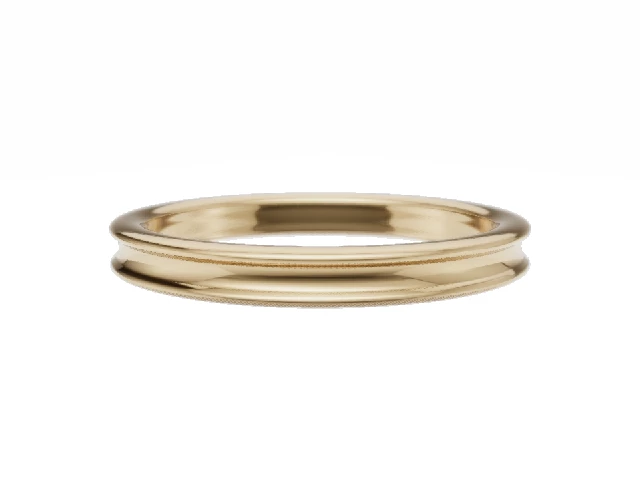 PREMIERE 2.5mm.  Wide  Plain Polish Concave Wedding Ring   100% Recycled, Hallmarked 18ct. Yellow Gold