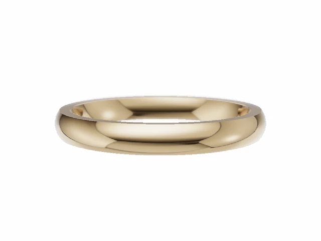 LUXURY 2.5mm.  Wide  Plain Polish Wedding Ring   100% Recycled, Hallmarked 18ct. Yellow Gold