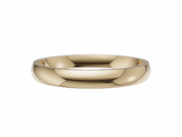 BUDGET 2.5mm.  Wide  Plain Polish Wedding Ring   100% Recycled, Hallmarked 18ct. Yellow Gold