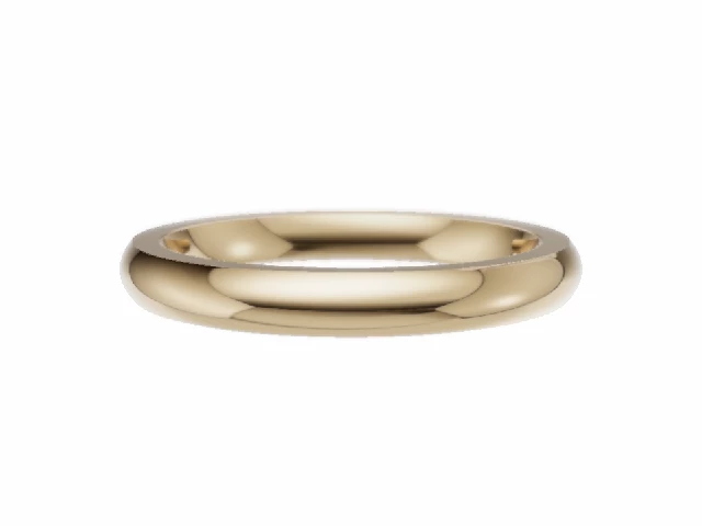 PREMIERE 2.5mm.  Wide  Plain Polish Wedding Ring   100% Recycled, Hallmarked 18ct. Yellow Gold