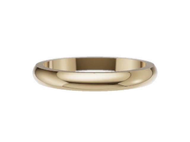 LUXURY 2.5mm.  Wide  Plain Polish Wedding Ring 100% Recycled, Hallmarked 18ct. Yellow Gold