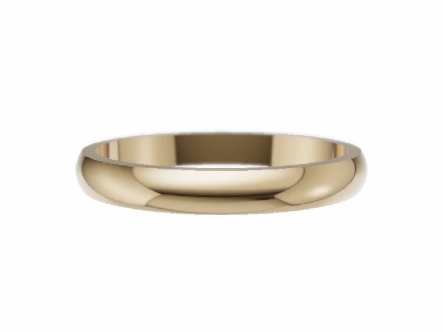 BUDGET 2.5mm.  Wide  Plain Polish Wedding Ring 100% Recycled, Hallmarked 18ct. Yellow Gold