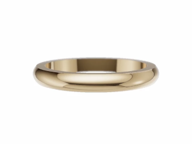 PREMIERE 2.5mm.  Wide  Plain Polish Wedding Ring 100% Recycled, Hallmarked 18ct. Yellow Gold