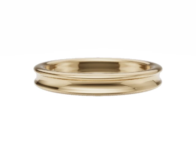 PREMIERE 3.0mm.  Wide  Plain Polish Concave Wedding Ring   100% Recycled, Hallmarked 18ct. Yellow Gold