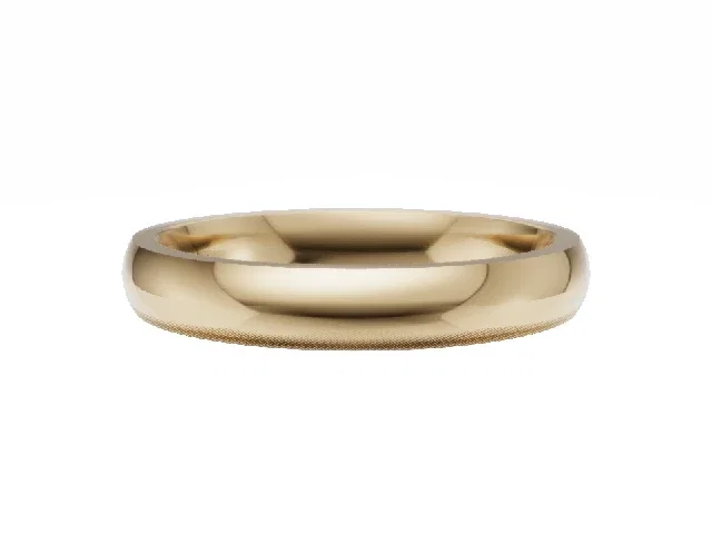 <strong>LUXURY</strong><br />3.0mm.  Wide <br />Plain Polish Court Wedding Ring<br /> <br />100% Recycled, Hallmarked 18ct. Yellow Gold