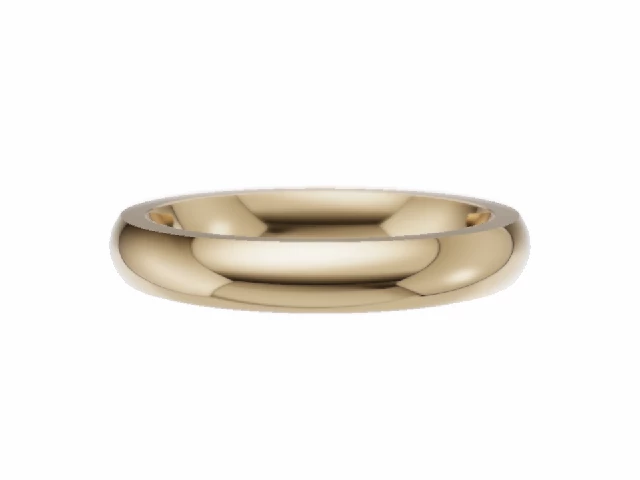 PREMIERE 3.0mm.  Wide  Plain Polish Wedding Ring   100% Recycled, Hallmarked 18ct. Yellow Gold