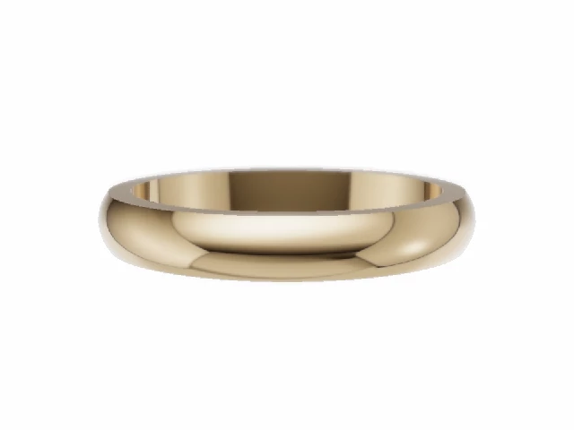 LUXURY 3.0mm.  Wide  Plain Polish Wedding Ring 100% Recycled, Hallmarked 18ct. Yellow Gold