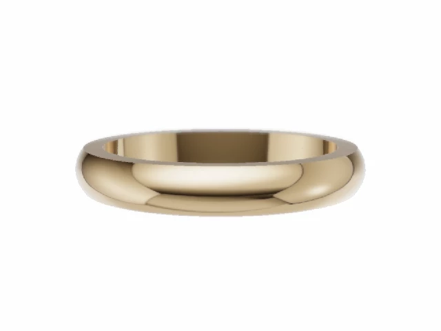 PREMIERE 3.0mm.  Wide  Plain Polish Wedding Ring 100% Recycled, Hallmarked 18ct. Yellow Gold