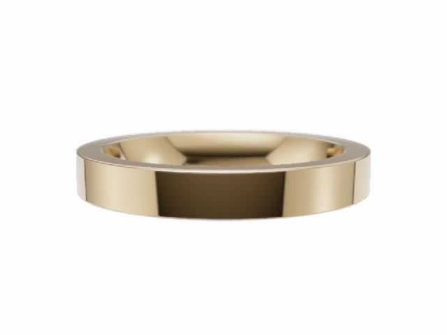 PREMIERE 3.0mm.  Wide  Plain Polish Wedding Ring   100% Recycled, Hallmarked 18ct. Yellow Gold