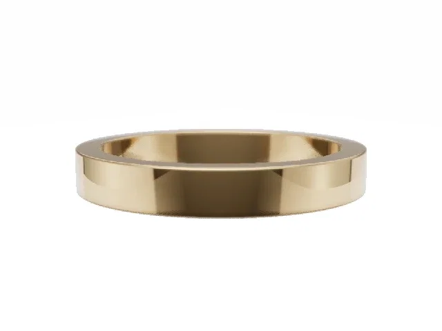 <strong>LUXURY</strong><br />3.0mm.  Wide <br />Plain Polish Wedding Ring<br /> <br />100% Recycled, Hallmarked 18ct. Yellow Gold