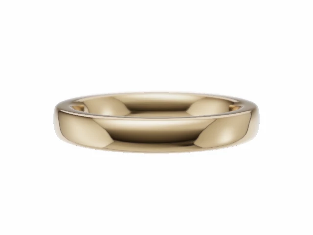 PREMIERE 3.0mm.  Wide  Plain Polish Soft-Court Wedding Ring   100% Recycled, Hallmarked 18ct. Yellow Gold