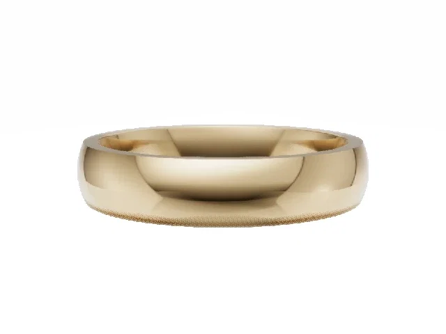 <strong>LUXURY</strong><br />4.0mm.  Wide <br />Plain Polish Court Wedding Ring<br /> <br />100% Recycled, Hallmarked 18ct. Yellow Gold