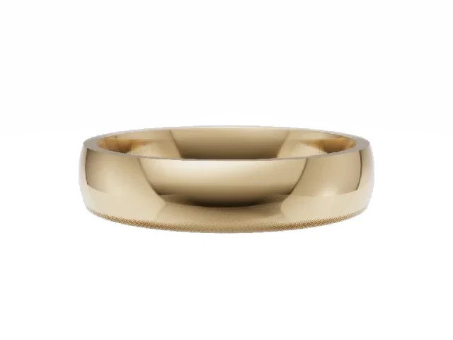 <strong>BUDGET</strong><br />4.0mm.  Wide <br />Plain Polish Court Wedding Ring<br /> <br />100% Recycled, Hallmarked 18ct. Yellow Gold