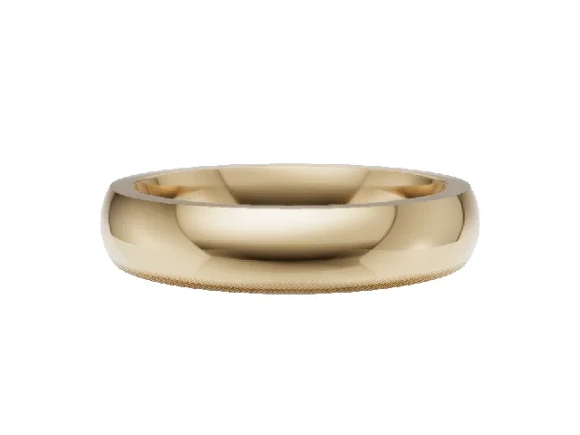 <strong>PREMIERE</strong><br />4.0mm.  Wide <br />Plain Polish Court Wedding Ring<br /> <br />100% Recycled, Hallmarked 18ct. Yellow Gold