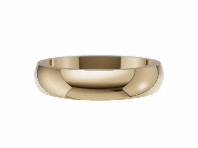 LUXURY 4.0mm.  Wide  Plain Polish Wedding Ring 100% Recycled, Hallmarked 18ct. Yellow Gold