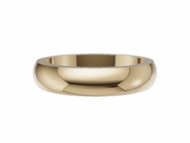 PREMIERE 4.0mm.  Wide  Plain Polish Wedding Ring 100% Recycled, Hallmarked 18ct. Yellow Gold