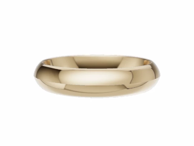 LUXURY 4.0mm.  Wide  Plain Polish Knife-Edge Wedding Ring   100% Recycled, Hallmarked 18ct. Yellow Gold