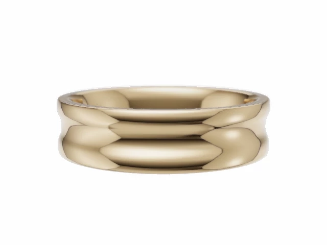 BUDGET 5.0mm.  Wide  Plain Polish Concave Wedding Ring   100% Recycled, Hallmarked 18ct. Yellow Gold