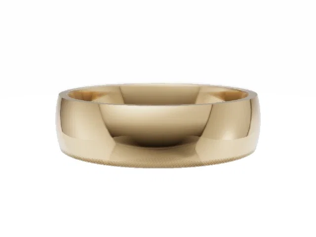 <strong>BUDGET</strong><br />5.0mm.  Wide <br />Plain Polish Court Wedding Ring<br /> <br />100% Recycled, Hallmarked 18ct. Yellow Gold