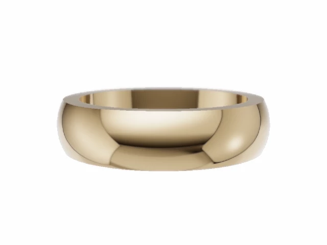 PREMIERE 5.0mm.  Wide  Plain Polish Wedding Ring 100% Recycled, Hallmarked 18ct. Yellow Gold