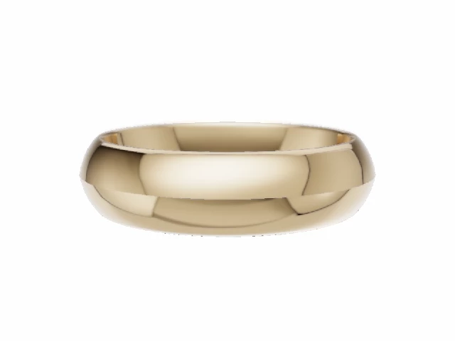 LUXURY 5.0mm.  Wide  Plain Polish Knife-Edge Wedding Ring   100% Recycled, Hallmarked 18ct. Yellow Gold