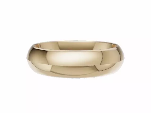 BUDGET 5.0mm.  Wide  Plain Polish Knife-Edge Wedding Ring   100% Recycled, Hallmarked 18ct. Yellow Gold