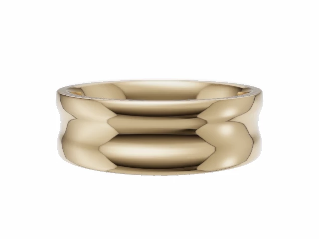 BUDGET 6.0mm.  Wide  Plain Polish Concave Wedding Ring   100% Recycled, Hallmarked 18ct. Yellow Gold