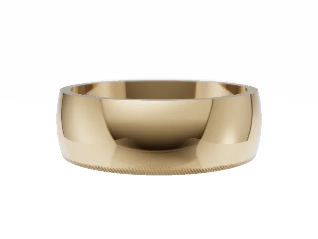 <strong>BUDGET</strong><br />6.0mm.  Wide <br />Plain Polish Wedding Ring<br />100% Recycled, Hallmarked 18ct. Yellow Gold