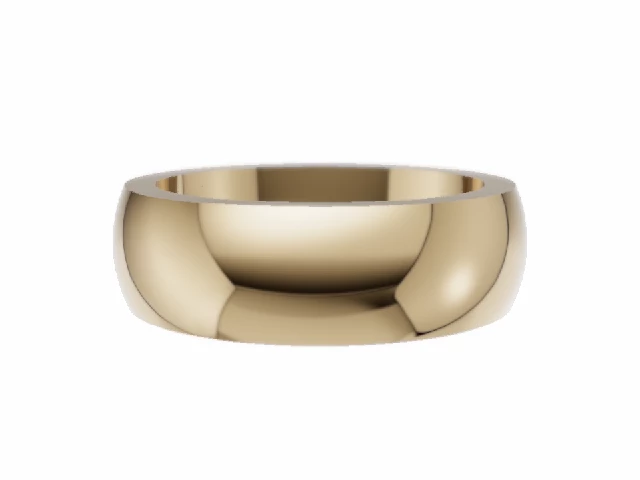 PREMIERE 6.0mm.  Wide  Plain Polish Wedding Ring 100% Recycled, Hallmarked 18ct. Yellow Gold