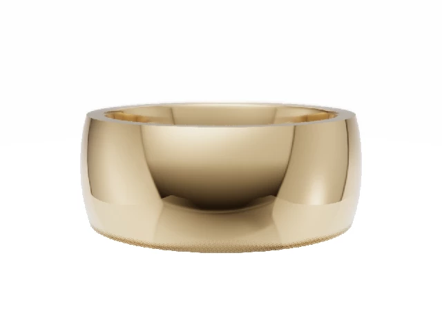 PREMIERE 8.0mm.  Wide  Plain Polish Court Wedding Ring   100% Recycled, Hallmarked 18ct. Yellow Gold