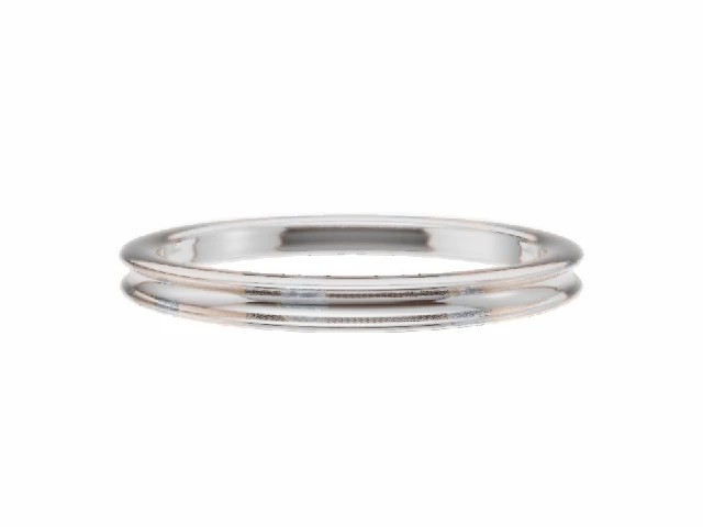 LUXURY 2.0mm.  Wide  Plain Polish Concave Wedding Ring   100% Recycled, Hallmarked 18ct. White Gold