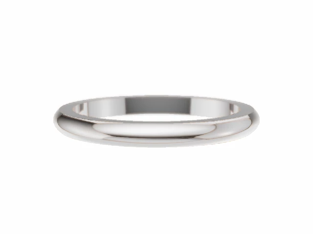 PREMIERE 2.0mm.  Wide  Plain Polish Wedding Ring 100% Recycled, Hallmarked 18ct. White Gold