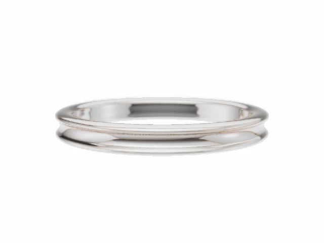 LUXURY 2.5mm.  Wide  Plain Polish Concave Wedding Ring   100% Recycled, Hallmarked 18ct. White Gold