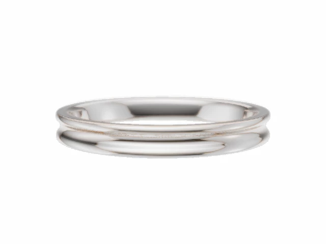 BUDGET 2.5mm.  Wide  Plain Polish Concave Wedding Ring   100% Recycled, Hallmarked 18ct. White Gold