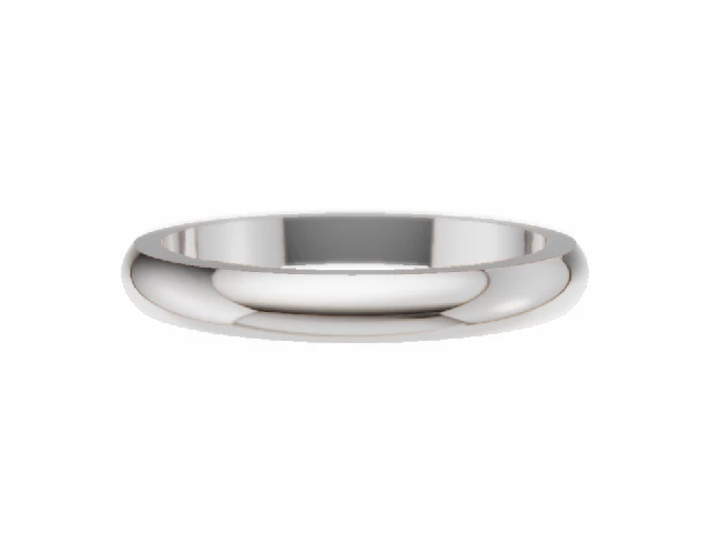 LUXURY 2.5mm.  Wide  Plain Polish Wedding Ring 100% Recycled, Hallmarked 18ct. White Gold