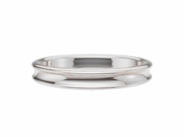 LUXURY 3.0mm.  Wide  Plain Polish Concave Wedding Ring   100% Recycled, Hallmarked 18ct. White Gold