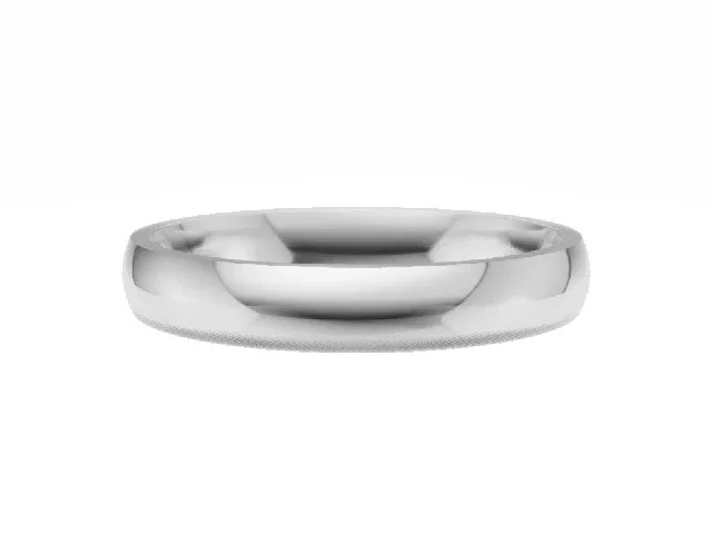 <strong>BUDGET</strong><br />3.0mm.  Wide <br />Plain Polish Court Wedding Ring<br /> <br />100% Recycled, Hallmarked 18ct. White Gold