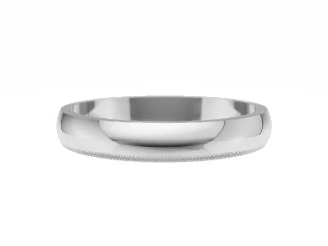 <strong>BUDGET</strong><br />3.0mm.  Wide <br />Plain Polish Wedding Ring<br /> <br />100% Recycled, Hallmarked Platinum