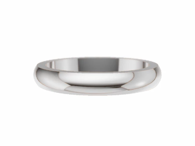 PREMIERE 3.0mm.  Wide  Plain Polish Wedding Ring 100% Recycled, Hallmarked 18ct. White Gold