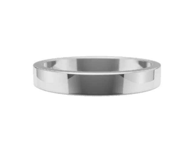 <strong>BUDGET</strong><br />3.0mm.  Wide <br />Plain Polish Wedding Ring<br /> <br />100% Recycled, Hallmarked 18ct. White Gold