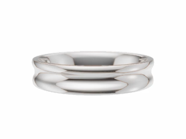 BUDGET 4.0mm.  Wide  Plain Polish Concave Wedding Ring   100% Recycled, Hallmarked 18ct. White Gold