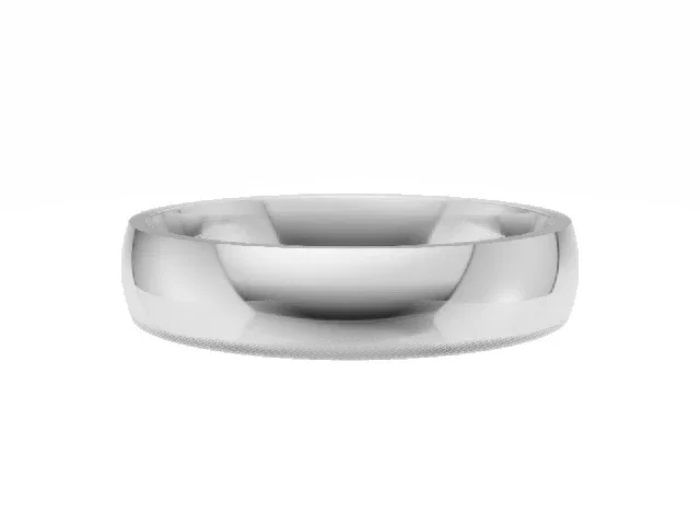 <strong>BUDGET</strong><br />4.0mm.  Wide <br />Plain Polish Court Wedding Ring<br /> <br />100% Recycled, Hallmarked 18ct. White Gold