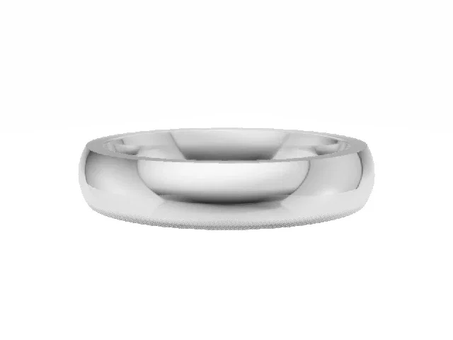 <strong>PREMIERE</strong><br />4.0mm.  Wide <br />Plain Polish Court Wedding Ring<br /> <br />100% Recycled, Hallmarked 18ct. White Gold