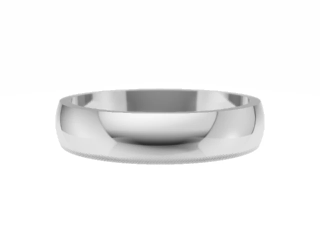 BUDGET 4.0mm.  Wide  Plain Polish Wedding Ring 100% Recycled, Hallmarked 18ct. White Gold